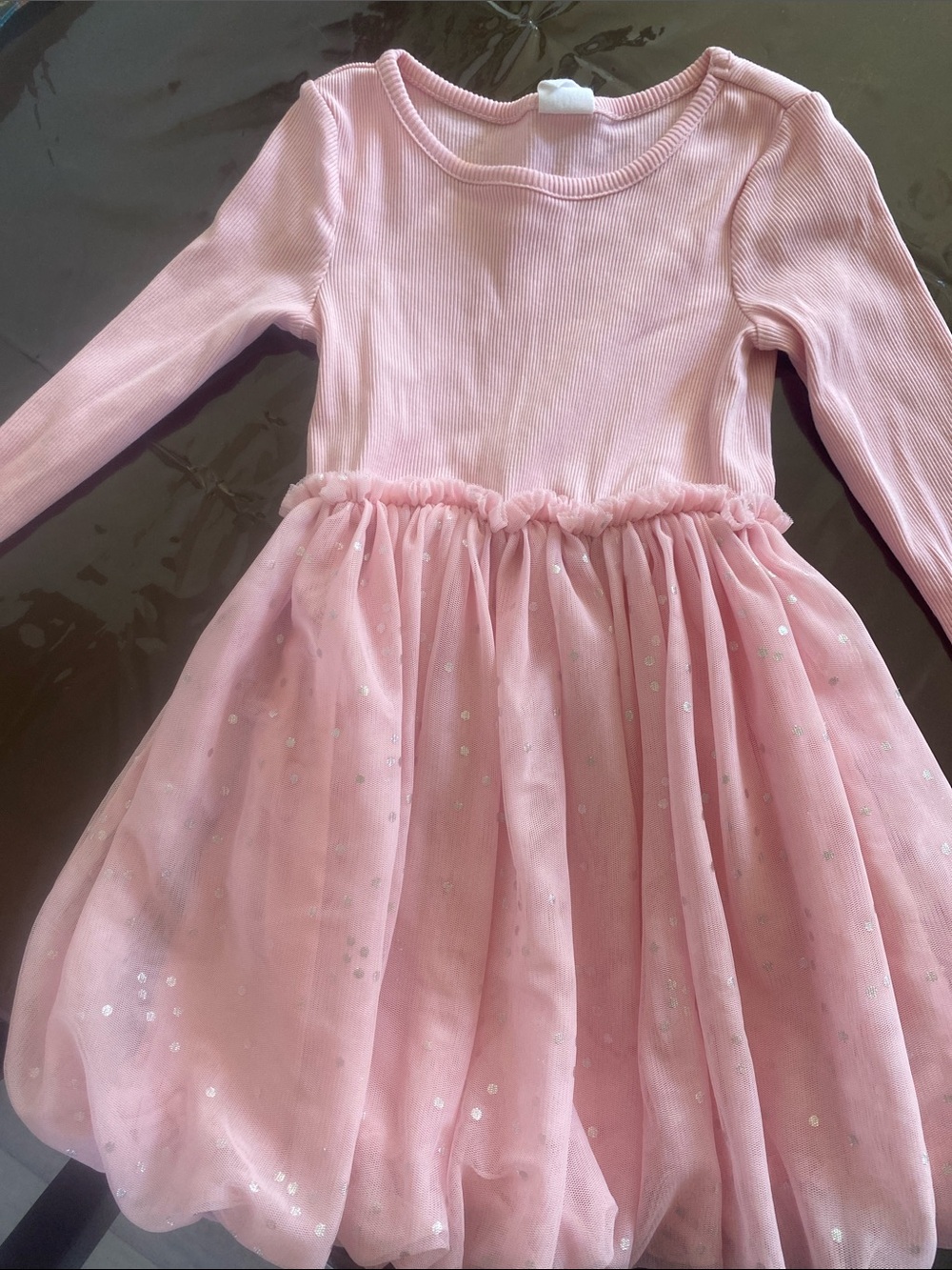 GAP Girls Pink Long-Sleeve Tulle Skater Dress